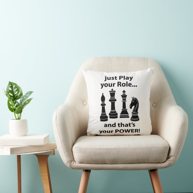 Chess Strategy Player  Throw Pillow (Chair)