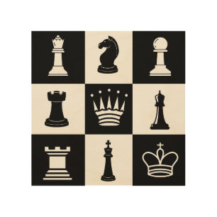 Chess Strategy Wood Wall Art for Game Rooms