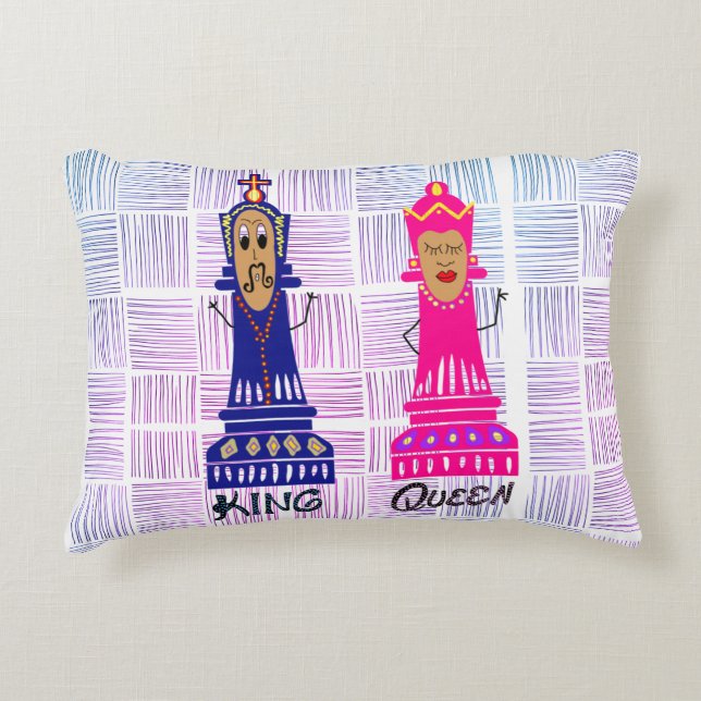 chess style accent pillow (Front)