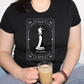 Chess tarot card The Queen minimalist aesthetic