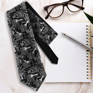 Chess Terms and Pieces Black and White ID784 Neck Tie