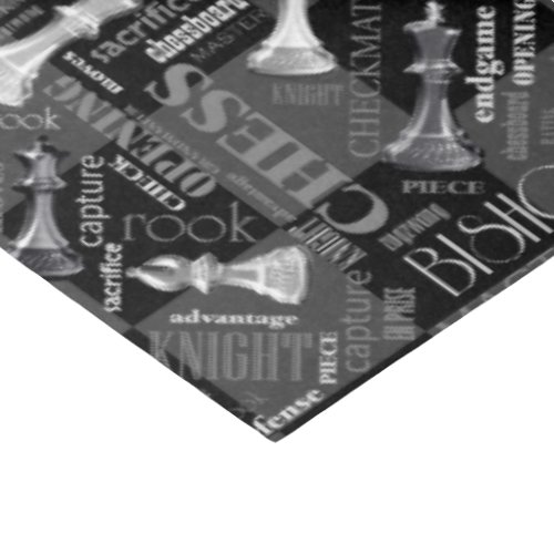 Chess Terms and Pieces Black and White ID784 Tissue Paper
