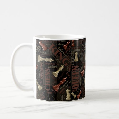 Chess Terms and Pieces Copper and Gold ID784 Coffee Mug