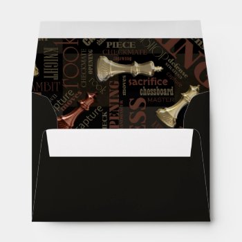 Chess Terms And Pieces Copper And Gold Id784 Envelope by arrayforcards at Zazzle