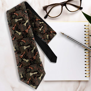 Chess Terms and Pieces Copper and Gold ID784 Neck Tie