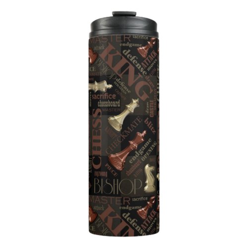 Chess Terms and Pieces Copper and Gold ID784 Thermal Tumbler