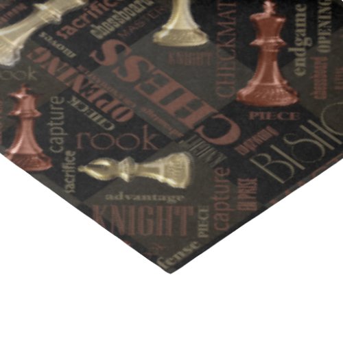 Chess Terms and Pieces Copper and Gold ID784 Tissue Paper