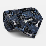 Chess Terms And Pieces Silver And Blue Id784 Neck Tie at Zazzle