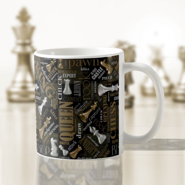 Chess Terms and Pieces Silver and Gold ID784 Coffee Mug (Creator Uploaded)