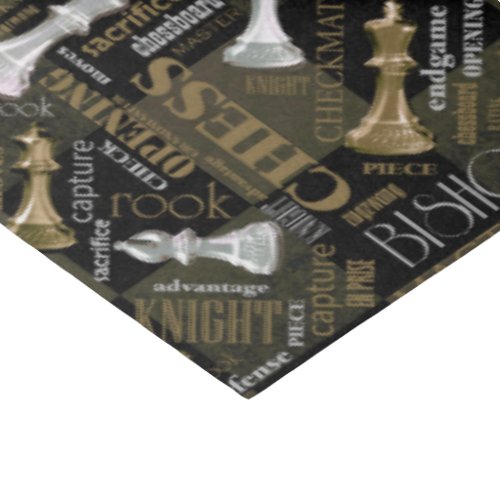 Chess Terms and Pieces Silver and Gold ID784 Tissue Paper