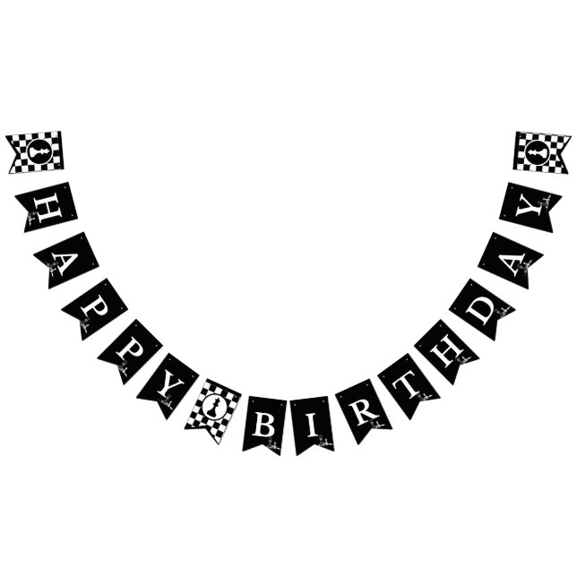 Chess Theme Happy Birthday Banners - Black & White (All)