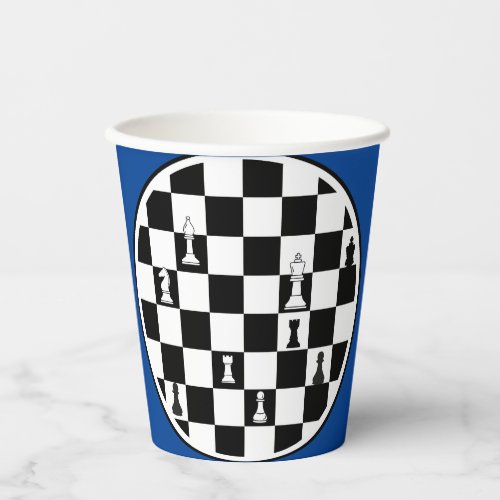 Chess Theme Paper Cups _ Elegant Chessboard Design