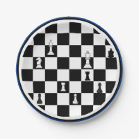 Chess Theme Paper Plates - Elegant Chessboard