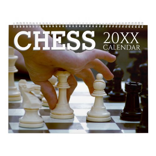 Chess Themed 2025 Wall Calendar Gift