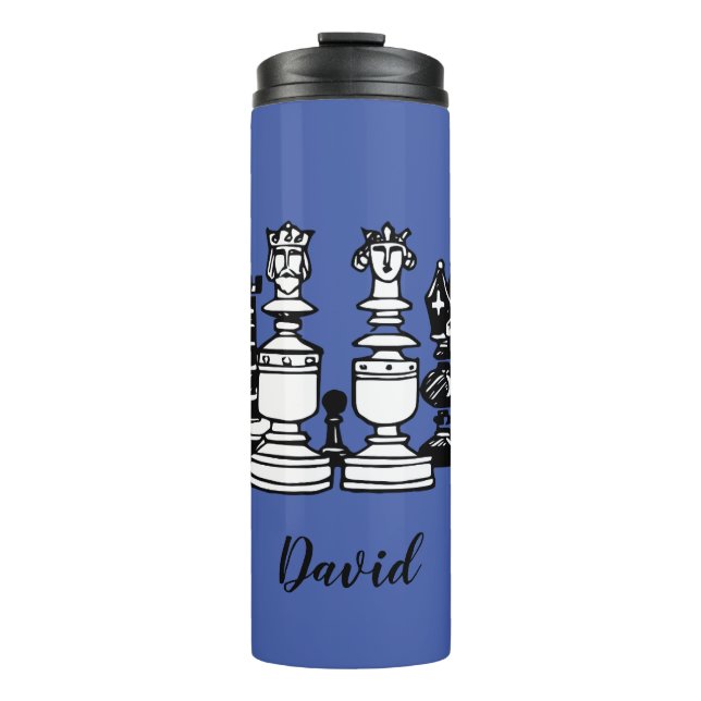 Chess Themed Personalized Drink Tumbler (Front)