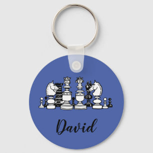 Chess Themed Personalized Keychain