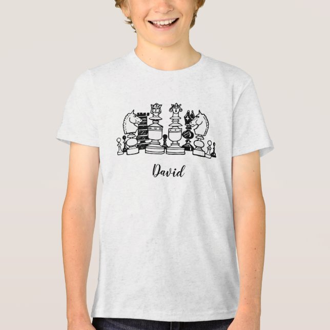 Chess Themed Personalized Kids Tshirt (Front)