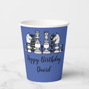Chess Themed Personalized Paper Cups