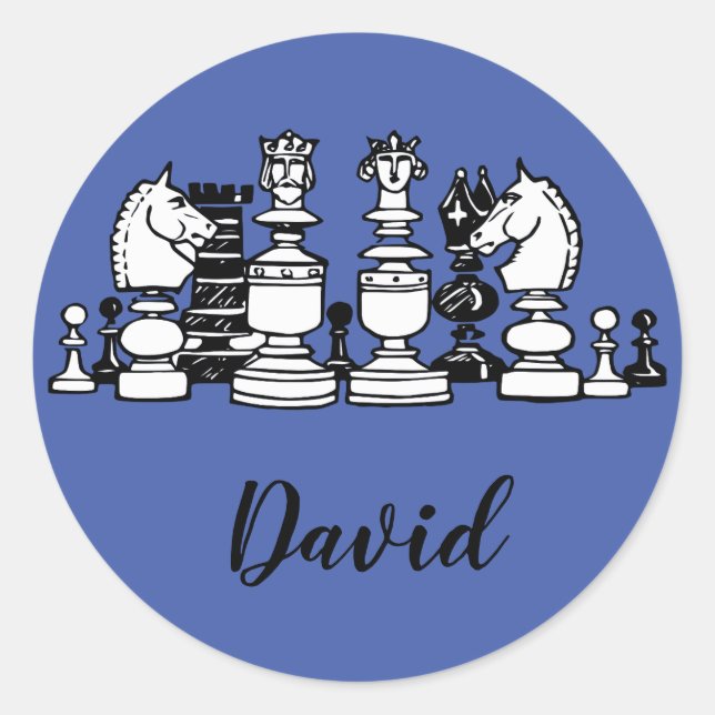 Chess Themed Personalized Stickers (Front)