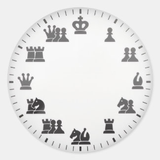Chess Themed Wall Clock Classic Round Sticker