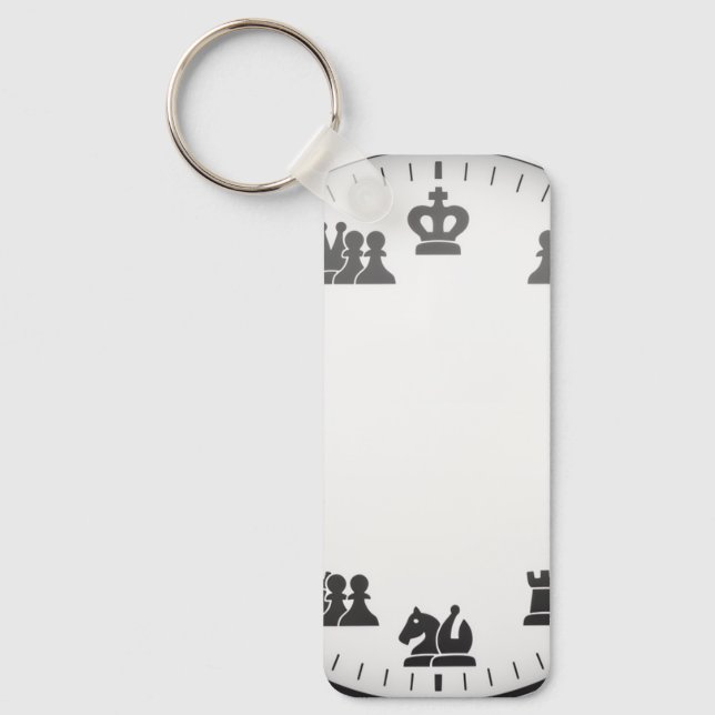 Chess Themed Wall Clock Keychain (Front)