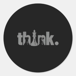 Chess Think Chess Master Club Chess Player Classic Round Sticker