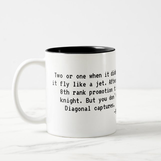 Chess tips Two-Tone coffee mug (Left)