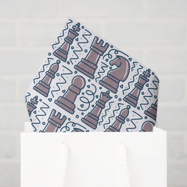 Chess Tissue Paper, Chessboard Decoupage Paper (Gift Bag)