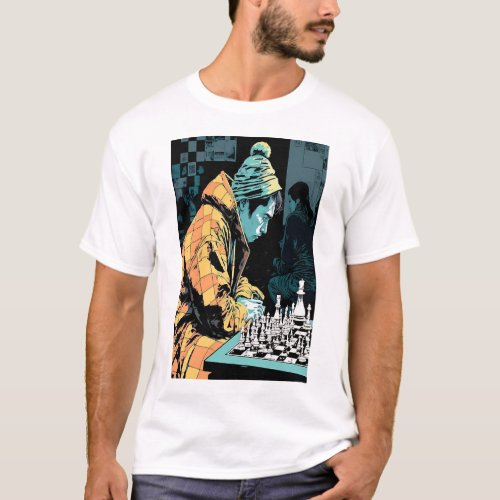 Chess Tournament Fans Retro Pop Art Chess Player 2 T_Shirt