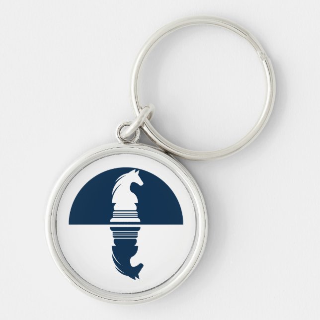 Chess - Two Knights Keychain (Front)