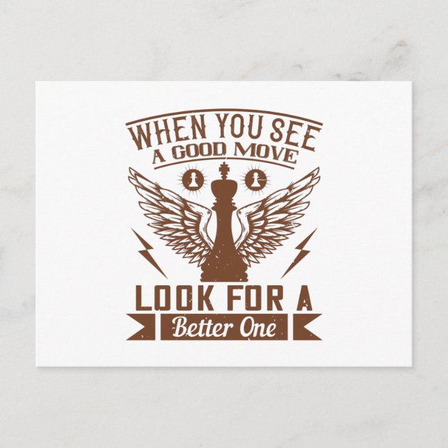 Chess - When you see a good move Postcard (Front)