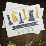 Chess Who | Chess Theme Kids Birthday Party Invitation<br><div class="desc">Choose these sweet invitations for your chess fanatic's birthday party. Design features watercolor chess piece illustrations with your party details beneath. Personalize the headline with your child's age; reads "Chess who's turning [age]."</div>
