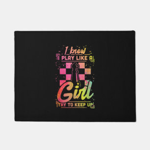 Chess Women Queen Chessfield Team Play Like A Girl Doormat