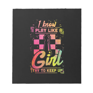 Chess Women Queen Chessfield Team Play Like A Girl Notepad