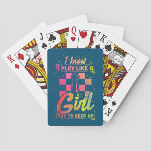 Chess Women Queen Chessfield Team Play Like A Girl Poker Cards