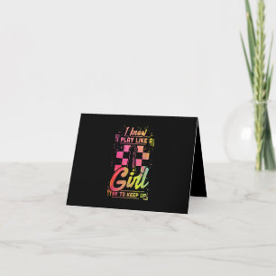 Chess Women Queen Chessfield Team Play Like A Girl Thank You Card