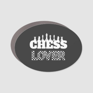 Chess Word White Pieces Lover Board Pattern Car Magnet
