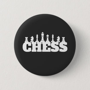 Chess Word White Pieces Strategy Game Elegant Button