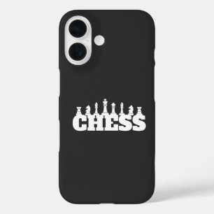 Chess Word White Pieces Strategy Game Elegant iPhone 16 Case