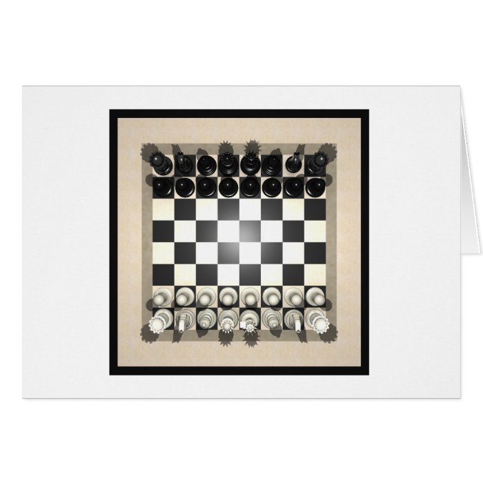 Chessboard and Chess Pieces Greeting Cards
