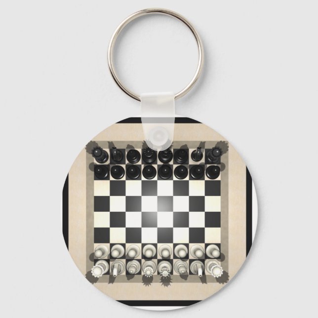 Chessboard and Chess Pieces: Keychain (Front)