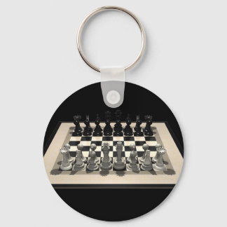 Chessboard and Chess Pieces: Keychain