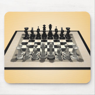 Chessboard and Chess Pieces: Mousepad