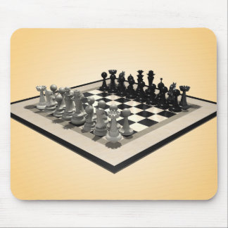 Chessboard and Chess Pieces: Mousepad