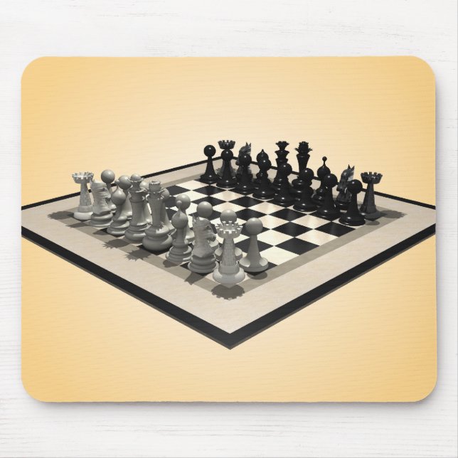 Chessboard and Chess Pieces: Mousepad (Front)