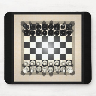 Chessboard and Chess Pieces: Mousepad