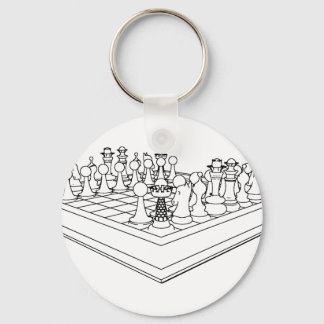 Chessboard & Chess Pieces: Keychain