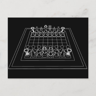 Chessboard & Chess Pieces: Postcard