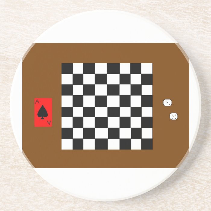 Chessboard, Dice and Playing Card Coasters