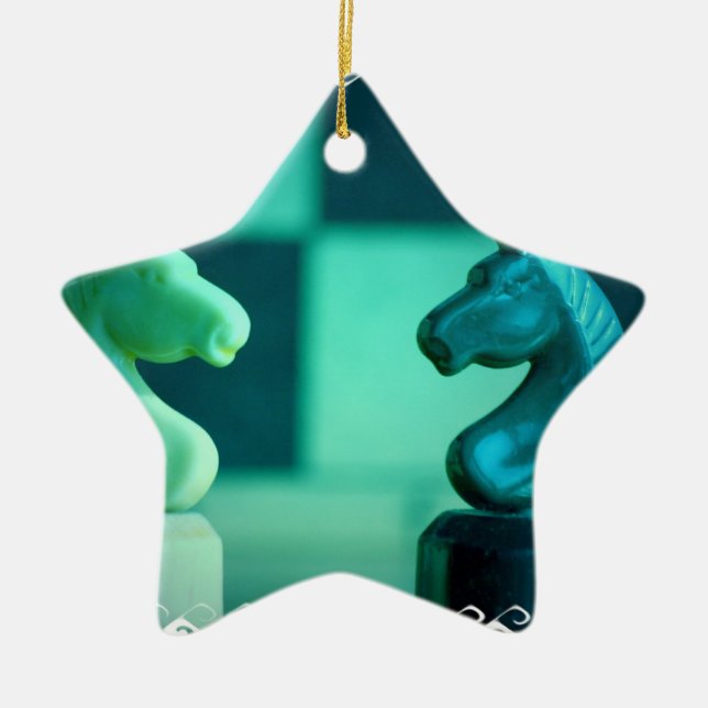 Chessboard Knights Ornament (Front)